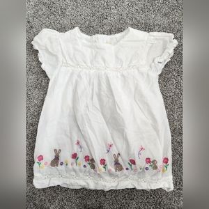 JoJo Maman Bebe Short Sleeve Embroidered Spring Blouse